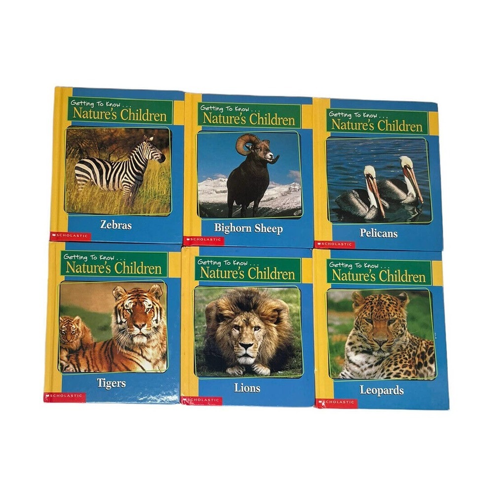 6 Getting to Know Nature's Children 2 Sided Hardcover Books Scholastic Animals